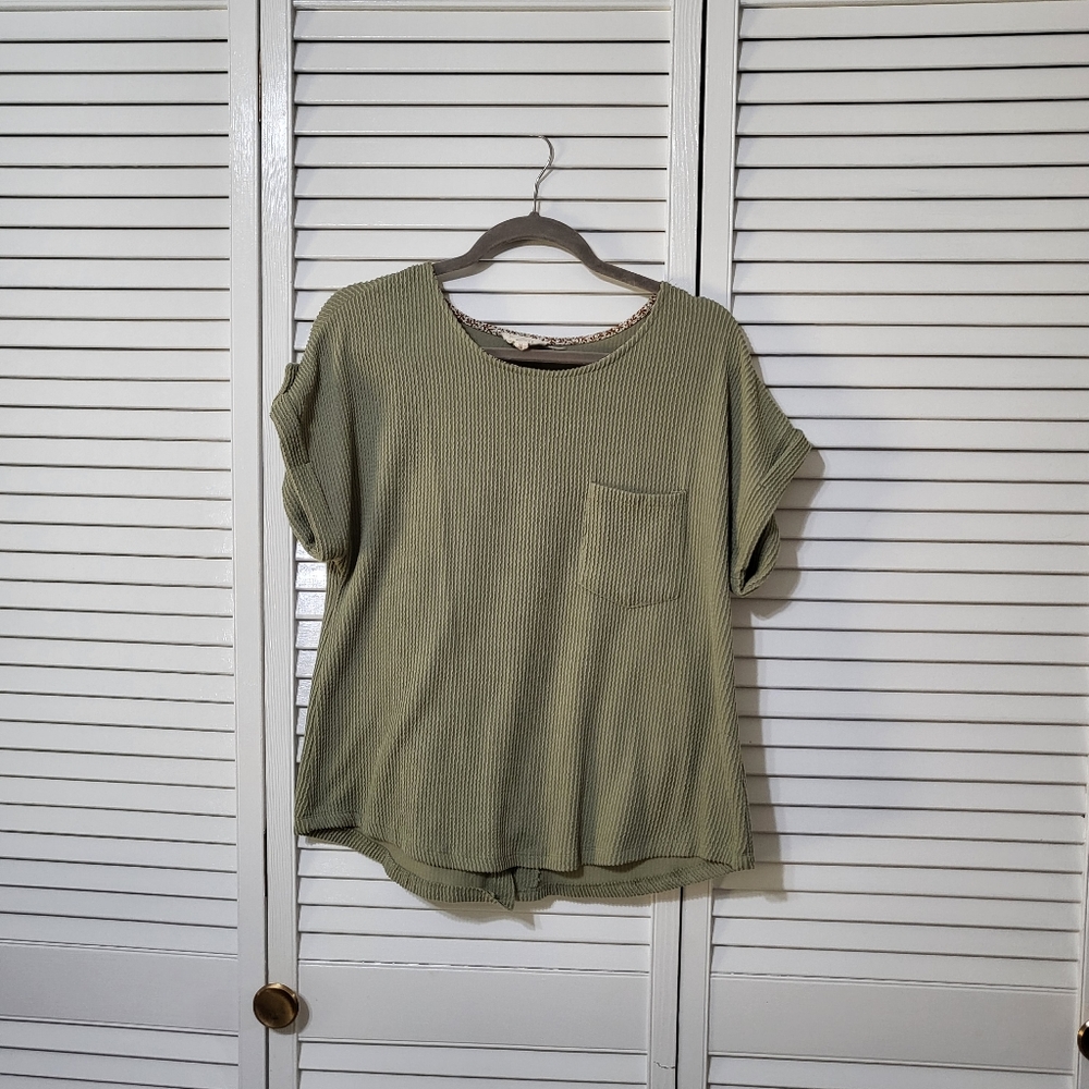 Olive Button Detail Top